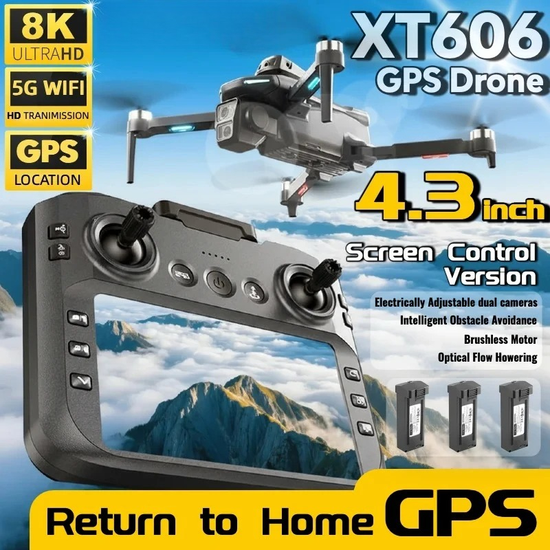 Jjrc Drone X12 - Dron XT606 MAX con GPS, Pantalla